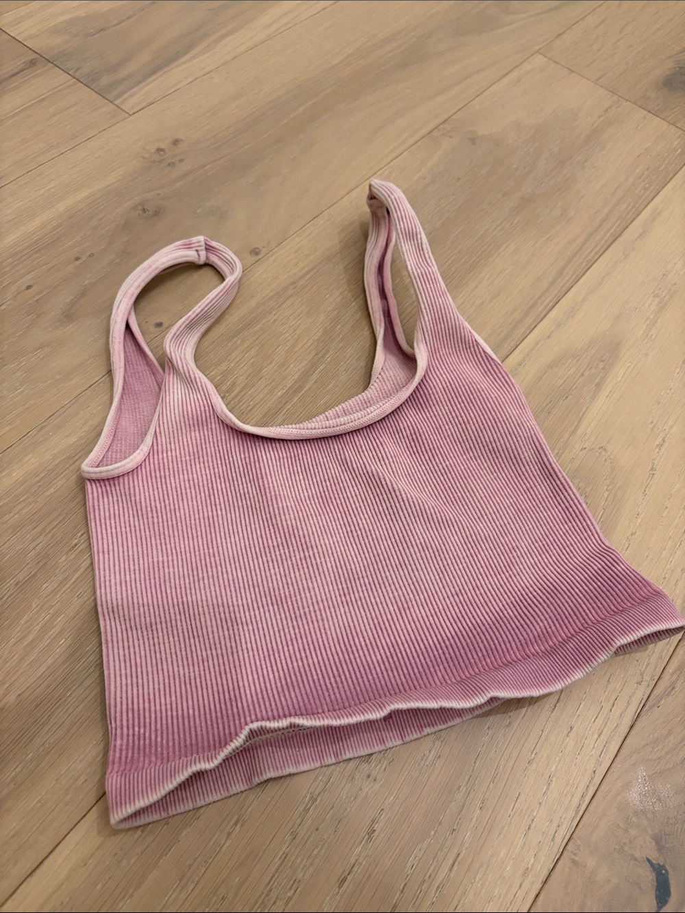 Free People Movement Ribbed Pink Tank Crop Top - Soft Scoop Neck